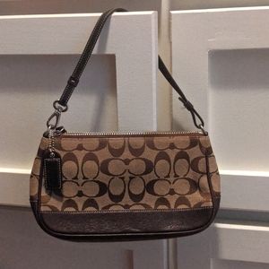 Tan and Brown Coach Mini Purse